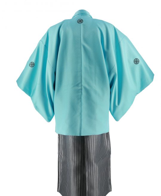 紋付袴レンタル・成人式・結婚式・卒業式|水色　菱形模様[身長170cm対応]No.209